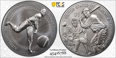 2022-P $1 Negro Leagues Baseball First Strike MS69