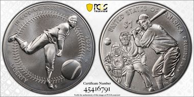 2022-P $1 Negro Leagues Baseball First Strike MS70