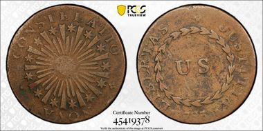 1783 C Nova 1/2P Blunt Rays VF25BN