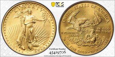 1986 $10 Gold Eagle MS69