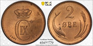 1874-CS 2 Øre MS64RB