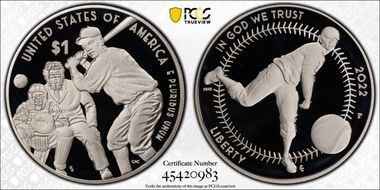 2022-P $1 Negro Leagues Baseball PR69DCAM