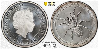 2015-P $1 Funnel-Web Spider MS69