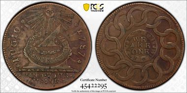1787 Fugio 1C States United, 1 Over Horiz. 1 XF45BN