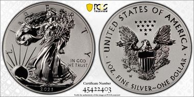 2021-W $1 Silver Eagle Rev PR - Type 1 Designer Edition PR69