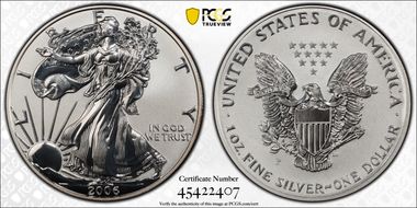 2006-P $1 Eagle-20th Anniversary Reverse Proof PR69