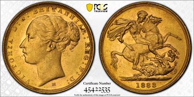 1883-M Sov S-3857B WW Buried AU58
