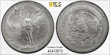 1993-Mo Onza Libertad Ag MS70