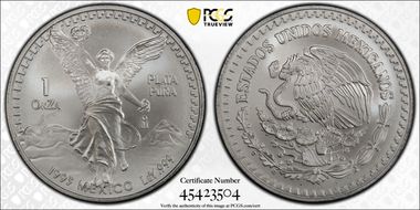 1993-Mo Onza Libertad Ag MS70