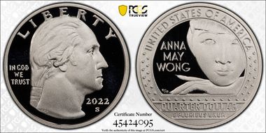 2022-S 25C Anna May Wong-Silver PR70DCAM