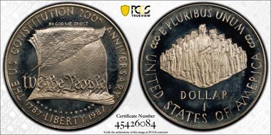 1987-S $1 Constitution PR68DCAM