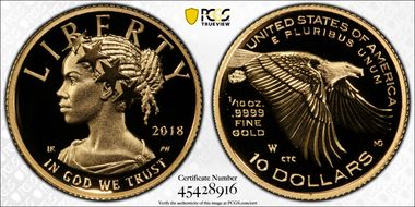 2018-W $10 American Liberty High Relief PR70DCAM