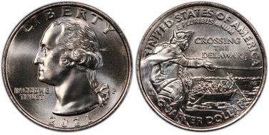 2021-P 25C Crossing the Delaware First Strike MS67