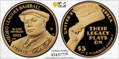 2022-W $5 Negro Leagues Baseball PR70DCAM