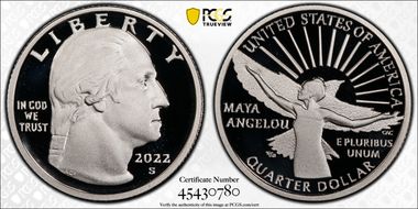 2022-S 25C Maya Angelou-Silver PR70DCAM