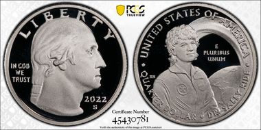 2022-S 25C Dr. Sally Ride-Silver PR70DCAM