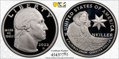 2022-S 25C Wilma Mankiller-Silver PR69DCAM