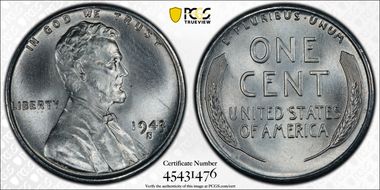 1943-S 1C MS67