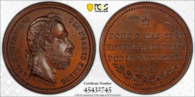 1872 Medal Grav-1873 Bronzed AE SP64