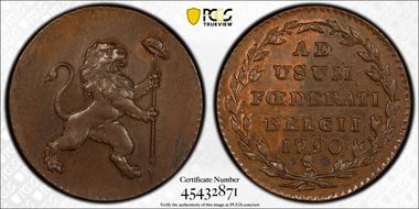 1790 2 Lrd KM-45 Insurrection, Brussels MS64BN