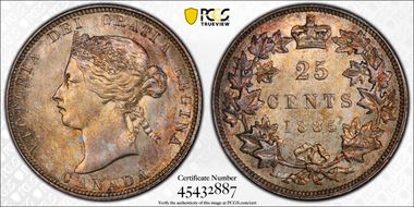 1885 25C Curved 5 MS63