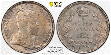 1905 5C Narrow Date 5/5-1 MS63