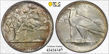 1935 50C Connecticut MS66+