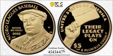 2022-W $5 Negro Leagues Baseball First Strike PR70DCAM