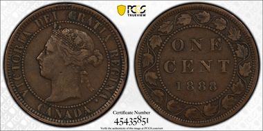 1888 1C Middle 8 Repunched w/ Bead Punch XF40BN