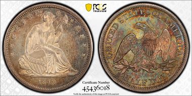 1842 50C Small Date, Rev of 1842 MS61