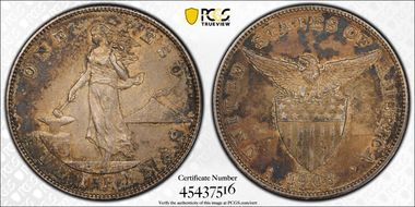 1903-S Peso KM-168  Ag AU55