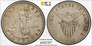 1905-S Peso Allen-16.06 Curved Serif XF45