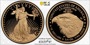 2021-W $10 Gold Eagle - Type 2 PR70DCAM