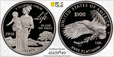 2018-W $100 Platinum Eagle - Life PR69DCAM