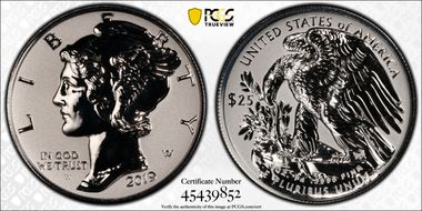 2019-W $25 Palladium, Reverse Proof PR70