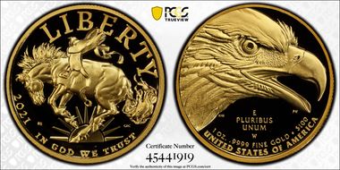 2021-W $100 American Liberty High Relief .9999 Fine PR70DCAM