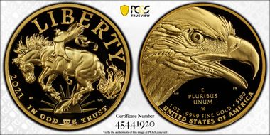 2021-W $100 American Liberty High Relief .9999 Fine PR70DCAM