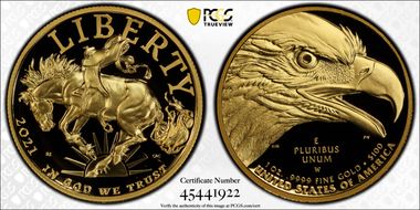 2021-W $100 American Liberty High Relief .9999 Fine PR69DCAM