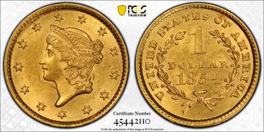 1854 G$1 Type 1 MS63