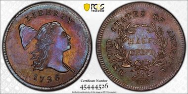 1796 1/2C C-2 With Pole AU55BN