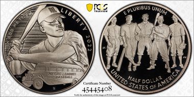 2022-S 50C Negro Leagues Baseball First Strike PR70DCAM