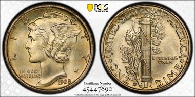 1928-S 10C Large S, FS-501 MS66+ FB