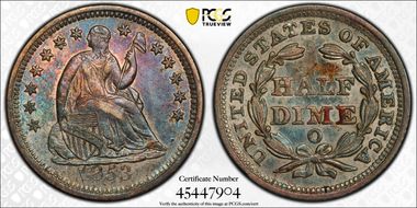 1853-O H10C No Arrows AU50