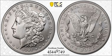 2021-S $1 Morgan Dollar 100th Anniversary MS70