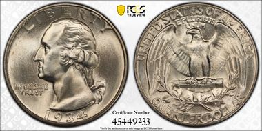 1934 25C Heavy Motto MS67+