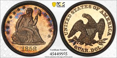 1858 25C PR64+ CAM