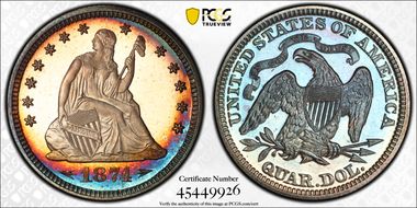 1874 25C Arrows PR67+ CAM