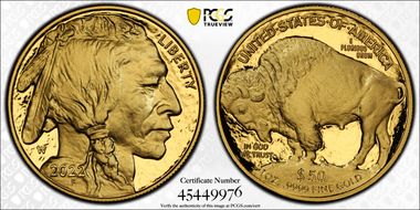 2022-W $50 American Buffalo .9999 Fine Gold First Strike PR69DCAM