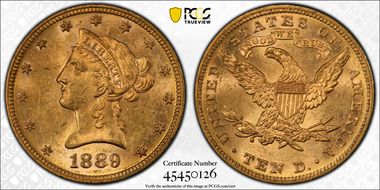 1889 $10 MS62