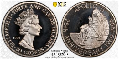 1993 20 Cr Apollo 11 PR68DCAM